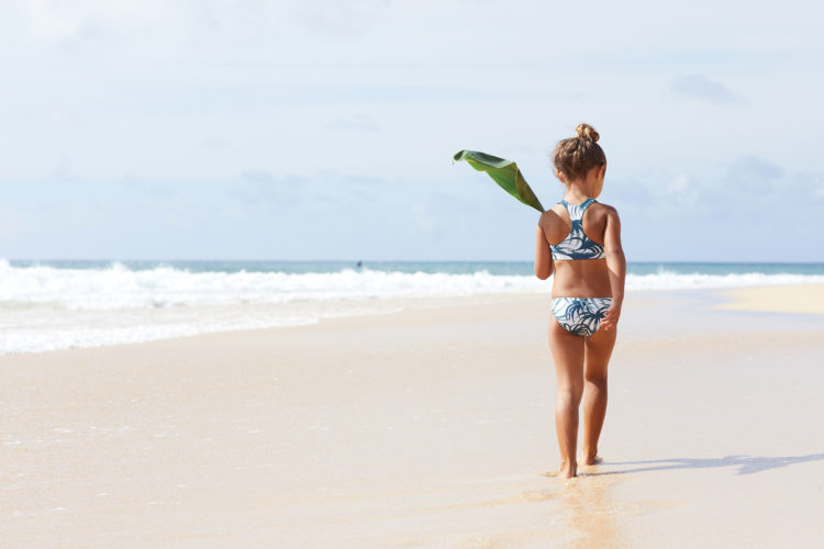 Mini Dora Top and Mini Makapuu Bottom in Water Fern Wakame